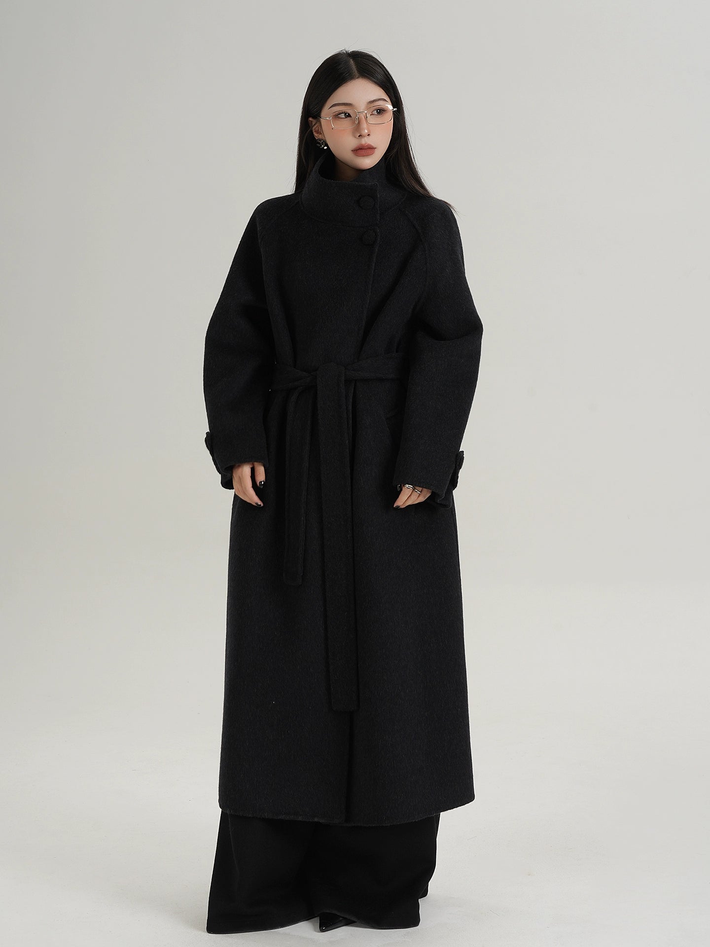 Stand Collar Paid Long Coat Stand Collar Paid Long Coat