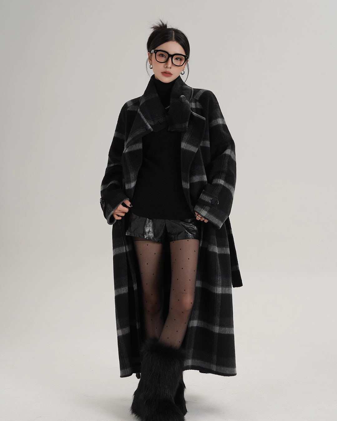 Stand Collar Paid Long Coat Stand Collar Paid Long Coat