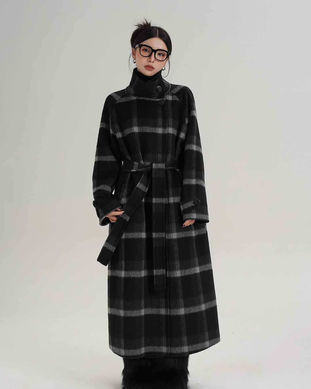 Stand Collar Paid Long Coat Stand Collar Paid Long Coat