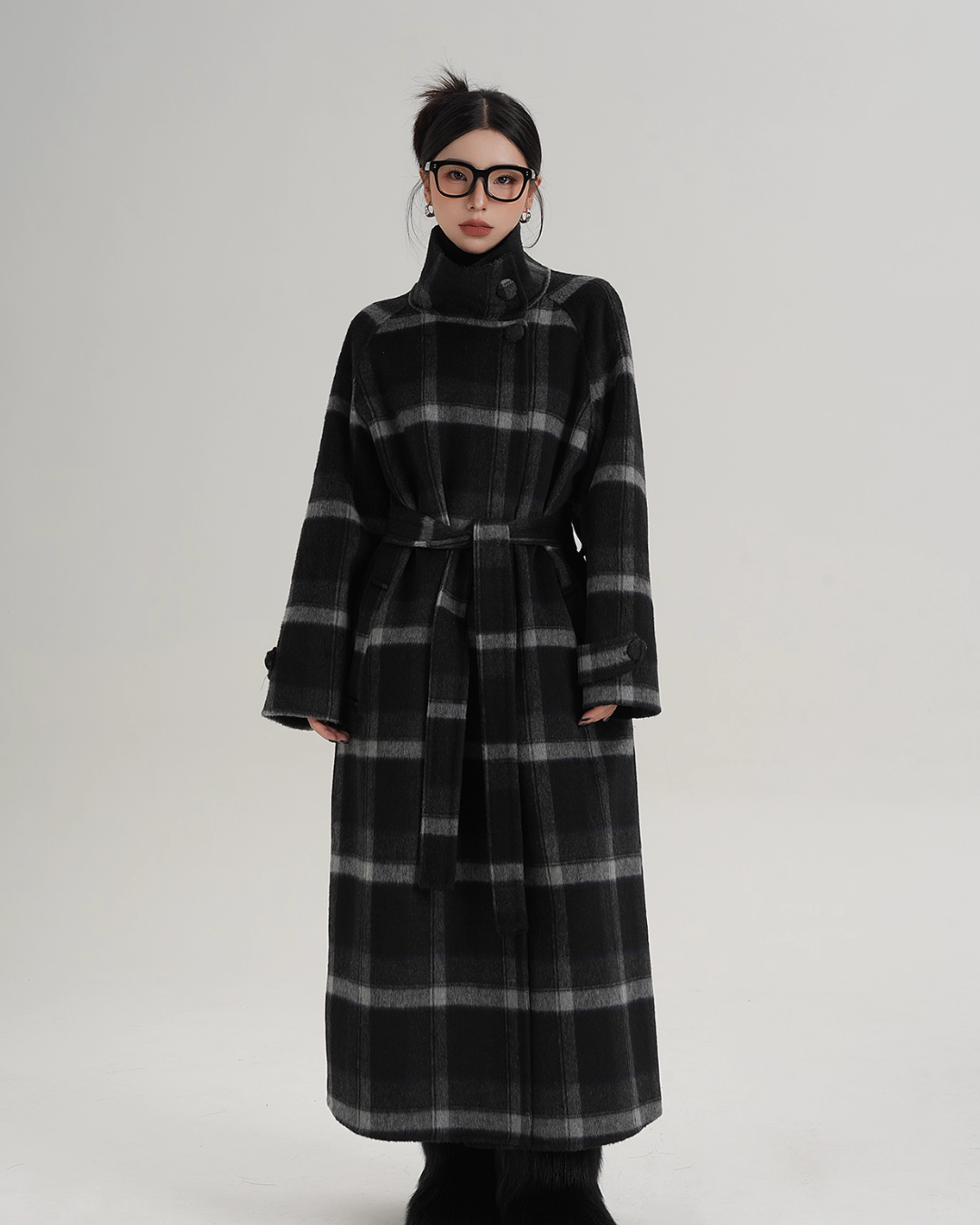 Stand Collar Paid Long Coat Stand Collar Paid Long Coat