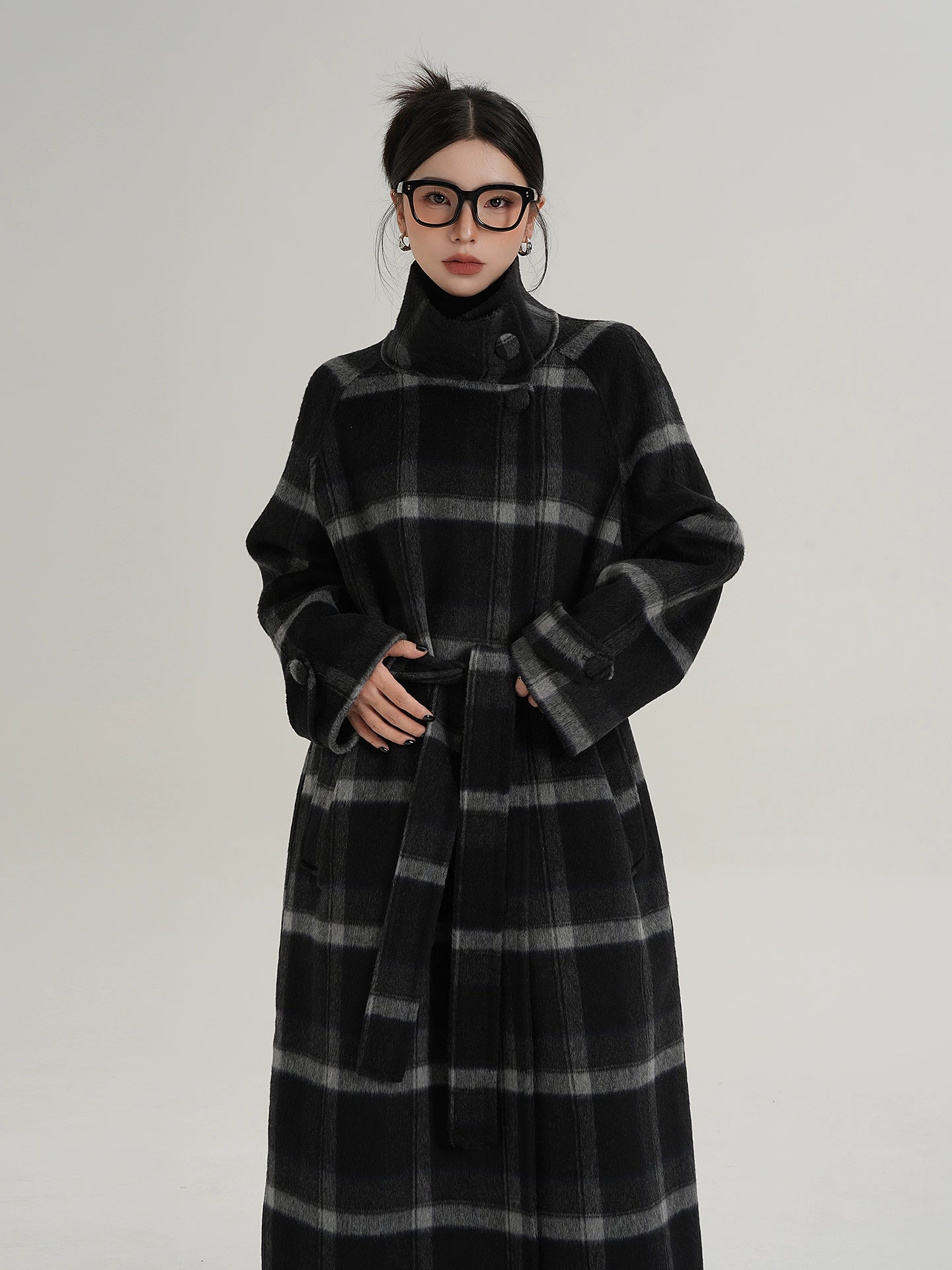 Stand Collar Paid Long Coat Stand Collar Paid Long Coat