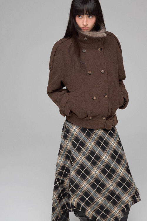 Stand Collar Short Jacket