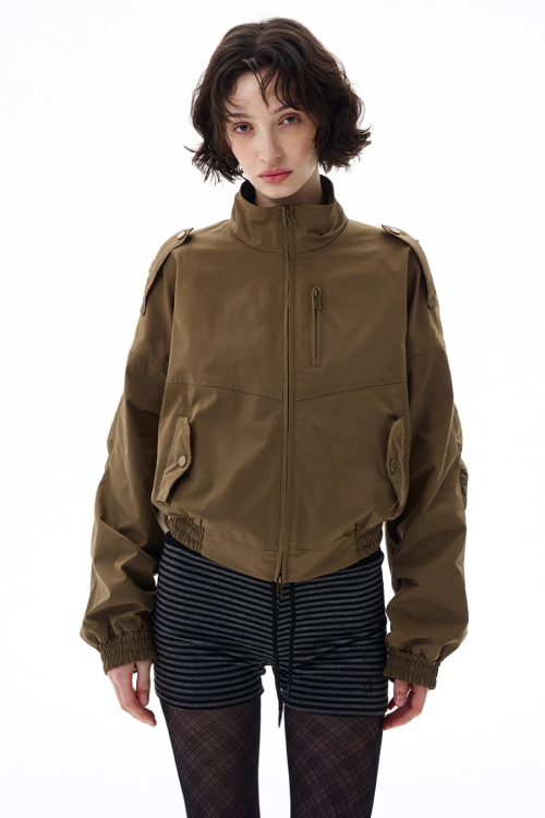 Stand Collar Short Jacket