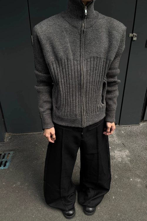 Stand Collar Tight Knit Top