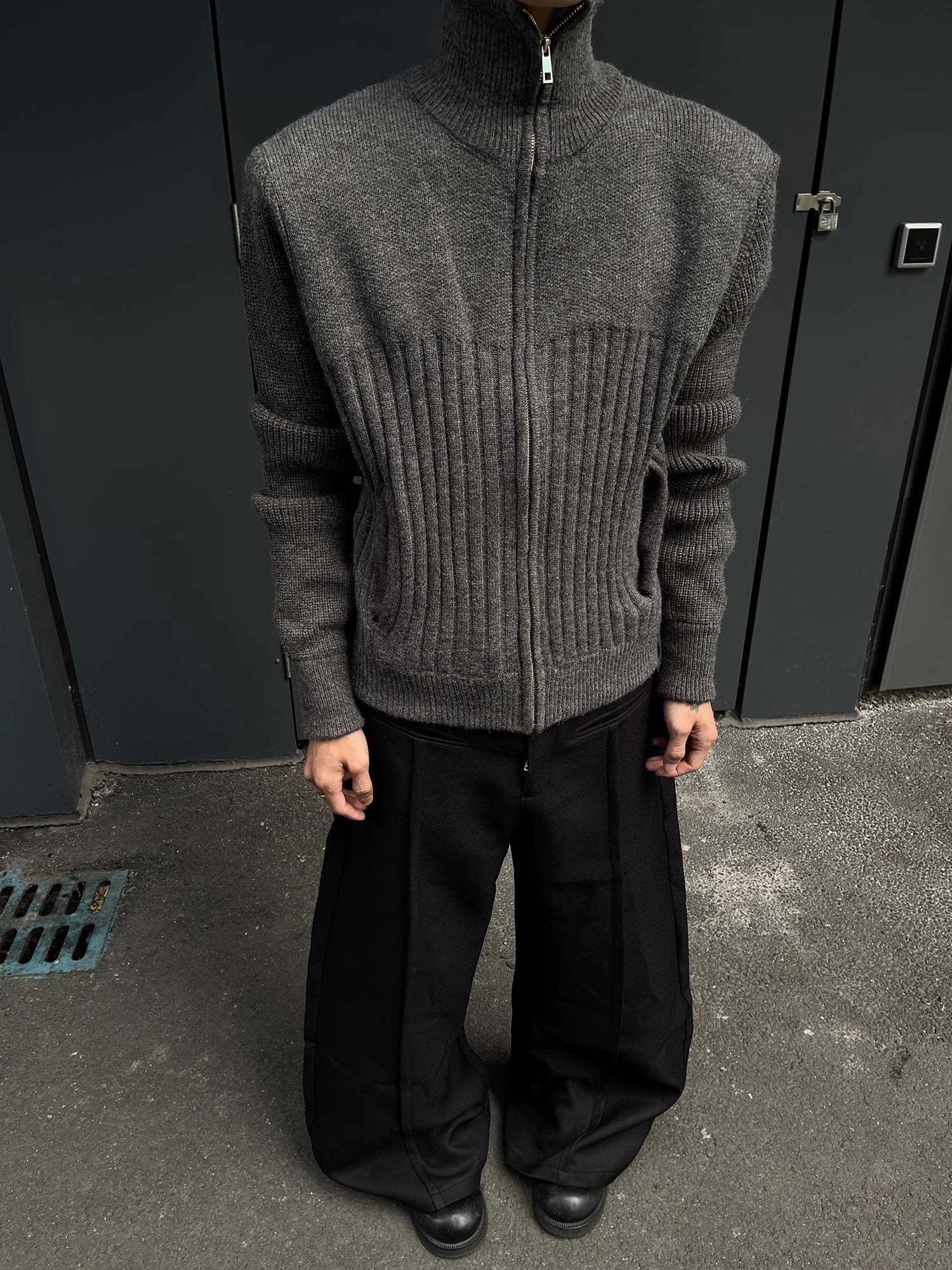 Stand Collar Tight Knit Top Stand Collar Tight Knit Top