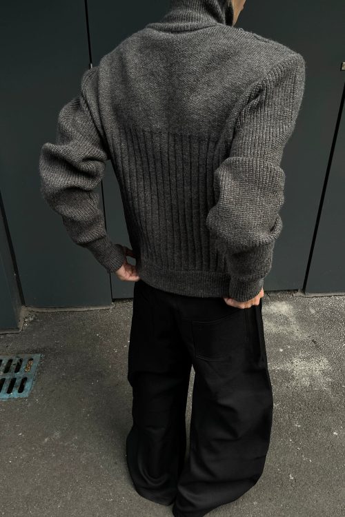 Stand Collar Tight Knit Top