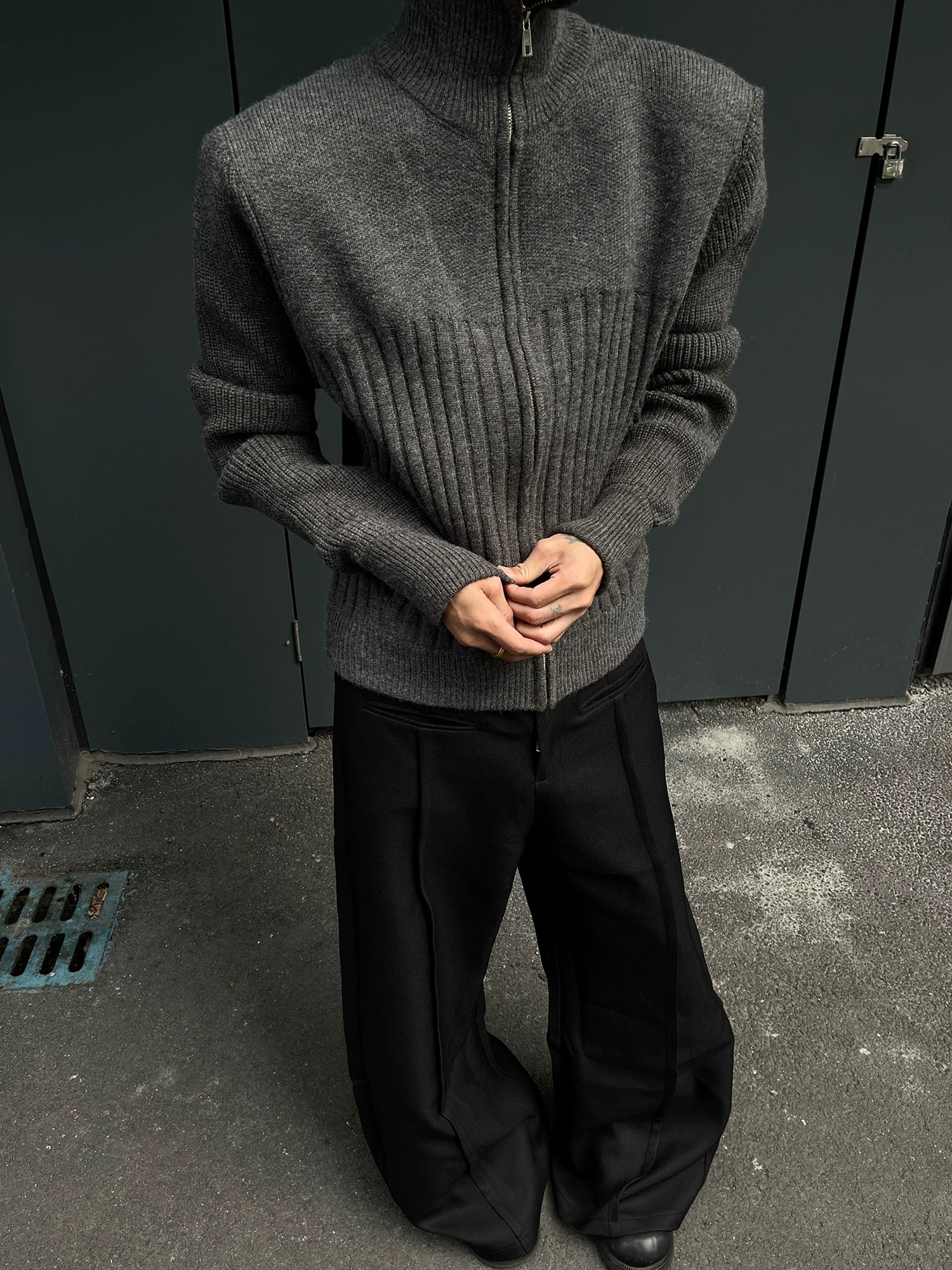 Stand Collar Tight Knit Top Stand Collar Tight Knit Top