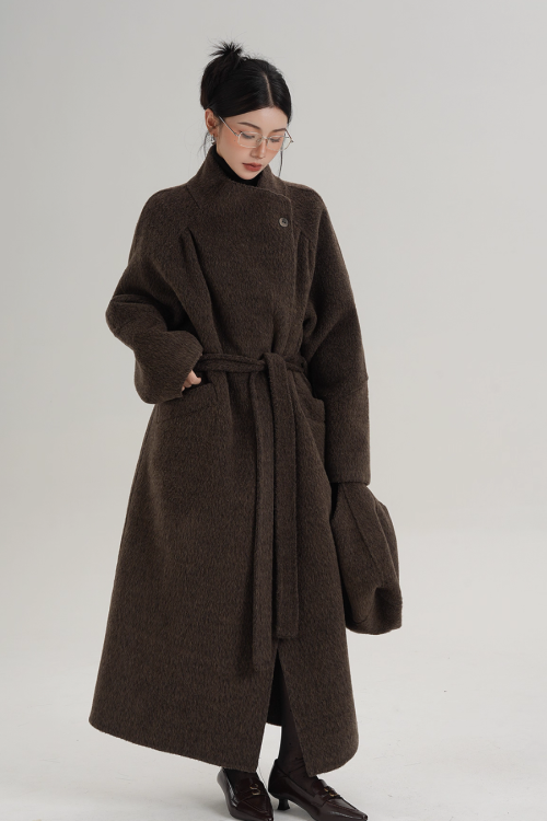 Stand Collar Wool Coat