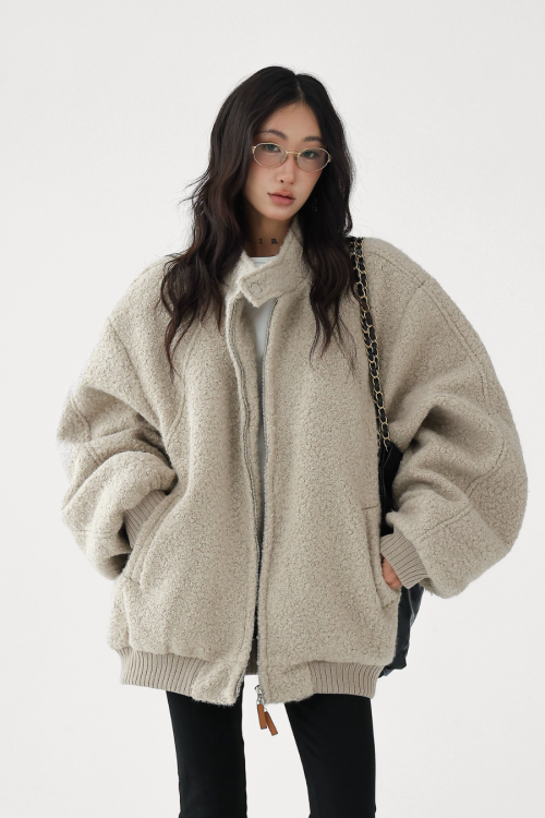 Stand Collar Wool Coat