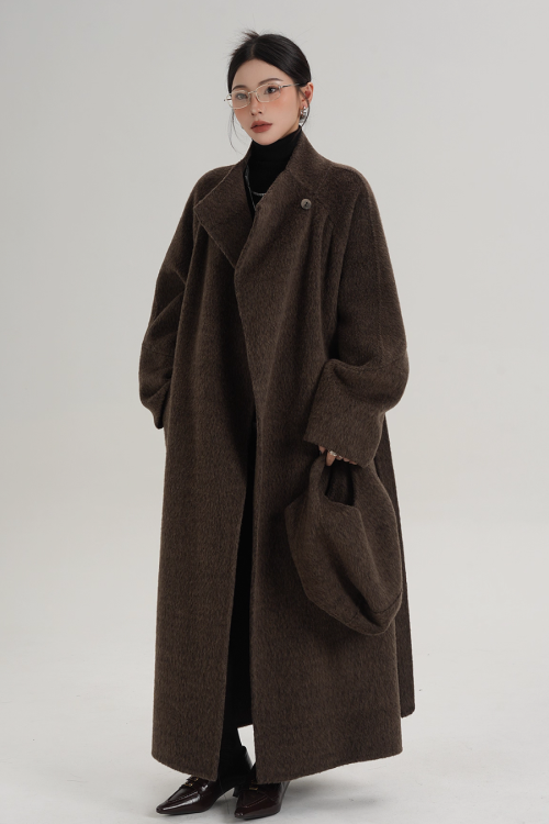 Stand Collar Wool Coat