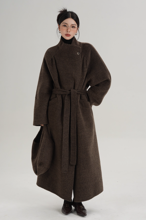 Stand Collar Wool Coat