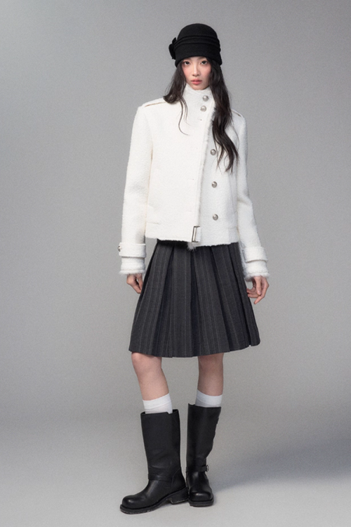 Stand Collar Wool Coat