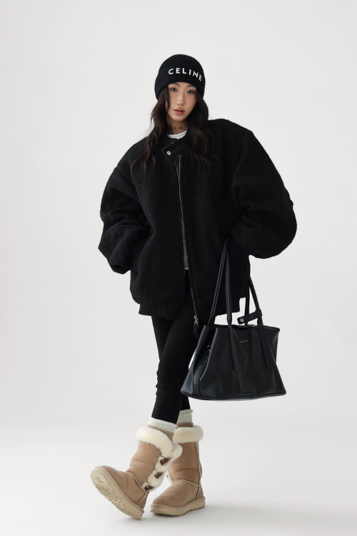 Stand Collar Wool Coat