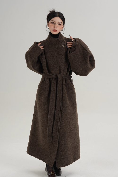 Stand Collar Wool Coat