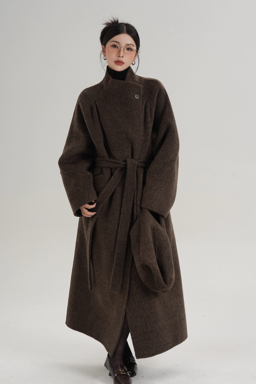 Stand Collar Wool Coat