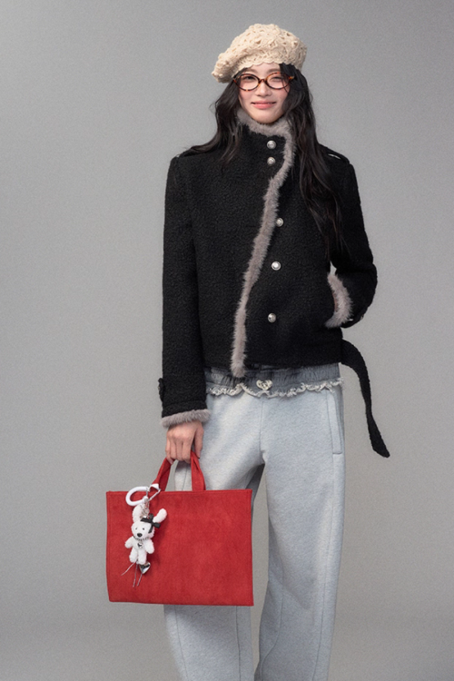 Stand Collar Wool Coat