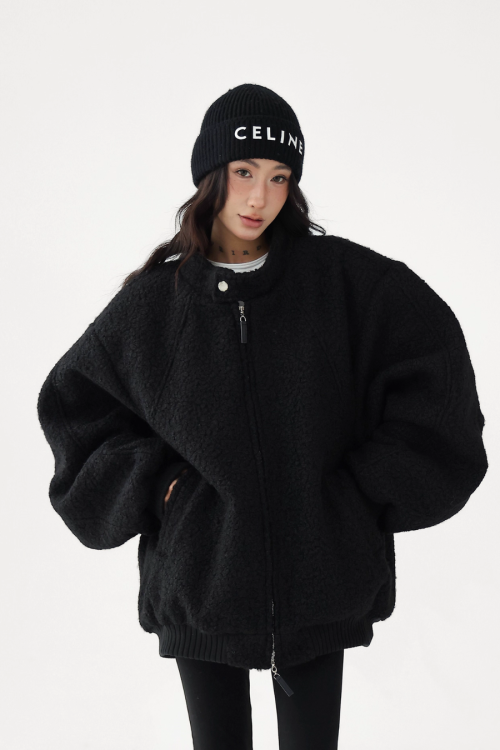 Stand Collar Wool Coat
