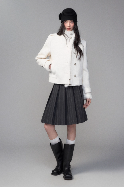 Stand Collar Wool Coat
