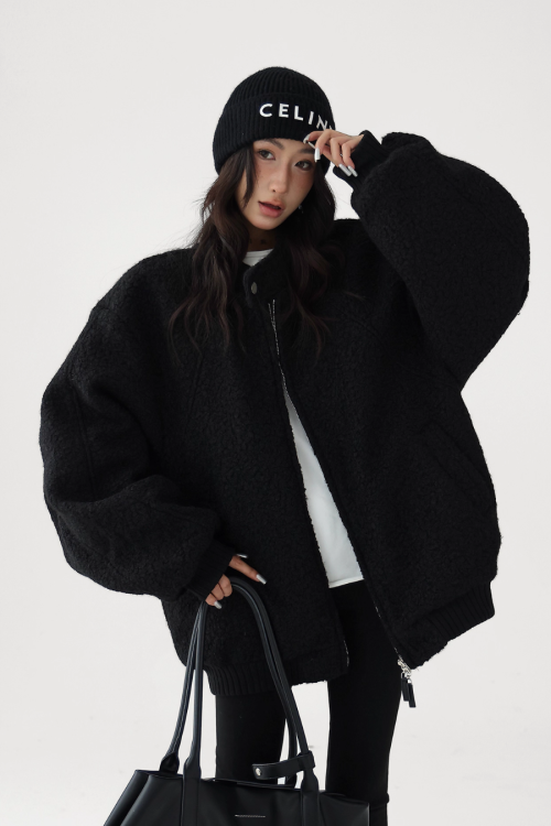 Stand Collar Wool Coat