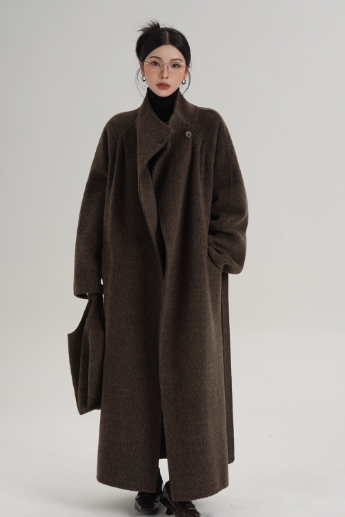 Stand Collar Wool Coat
