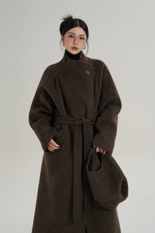 Stand Collar Wool Coat