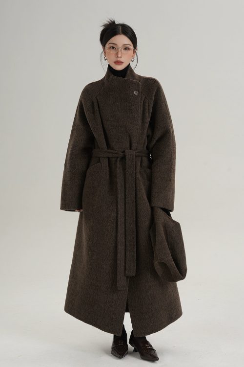 Stand Collar Wool Coat