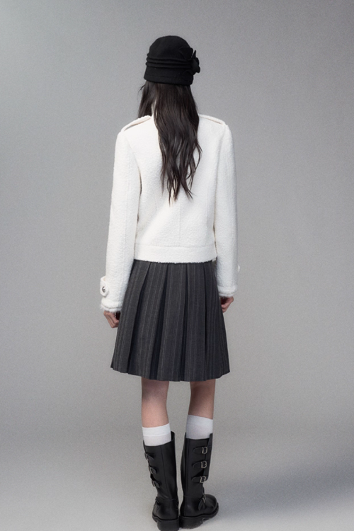 Stand Collar Wool Coat