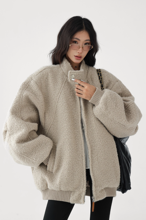 Stand Collar Wool Coat