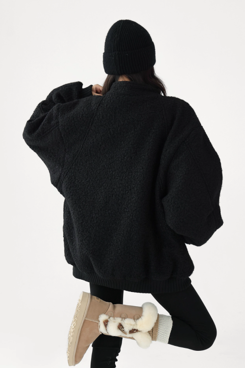 Stand Collar Wool Coat