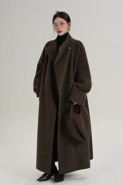 Stand Collar Wool Coat