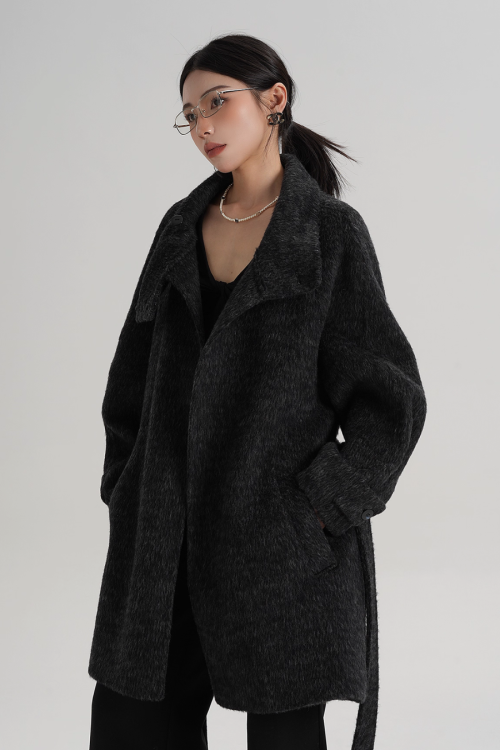 Stand Collar Wool Coat