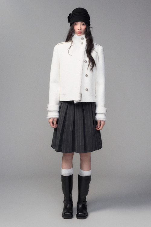 Stand Collar Wool Coat