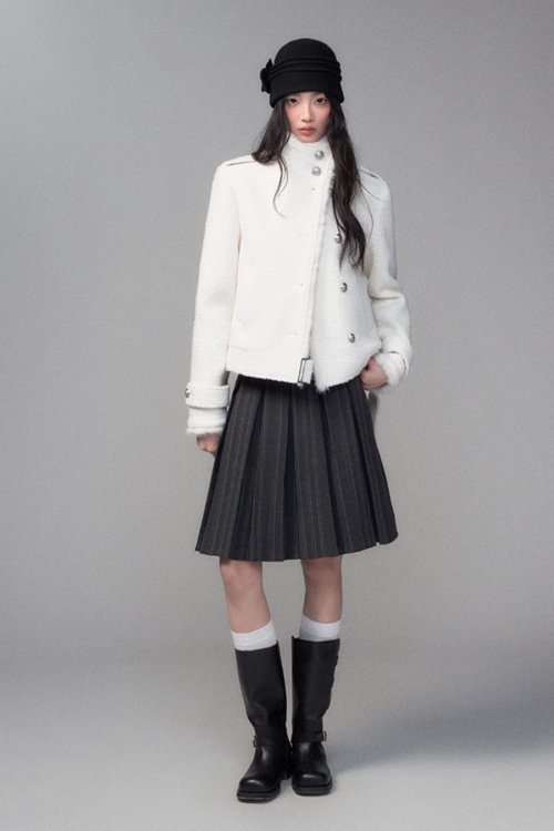 Stand Collar Wool Coat