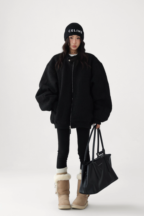 Stand Collar Wool Coat