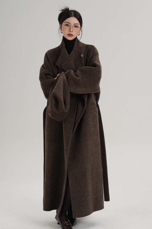 Stand Collar Wool Coat