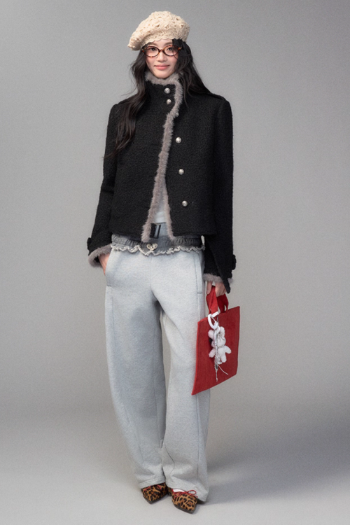 Stand Collar Wool Coat