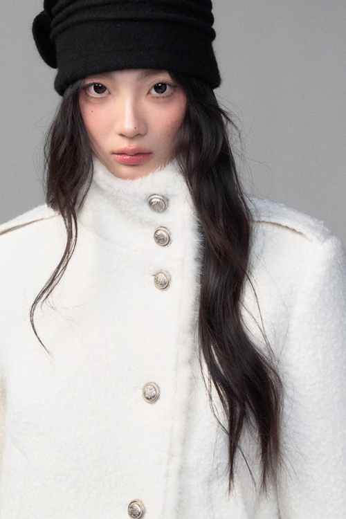 Stand Collar Wool Coat