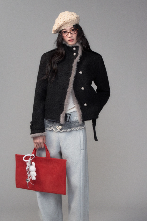 Stand Collar Wool Coat