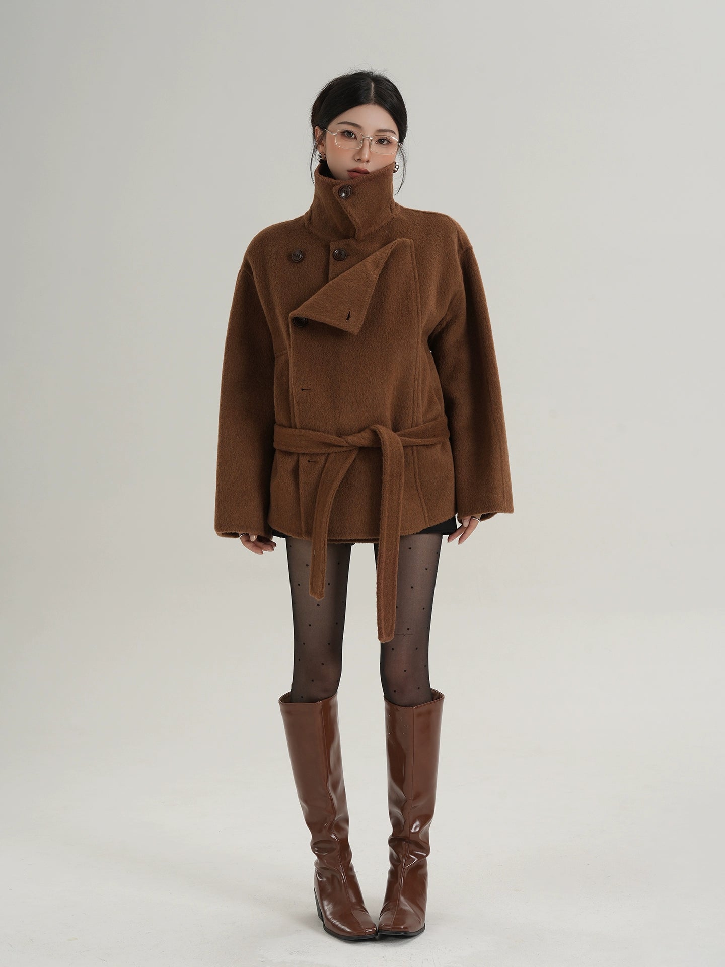 Stand Collar Wool Trench Coat Stand Collar Wool Trench Coat