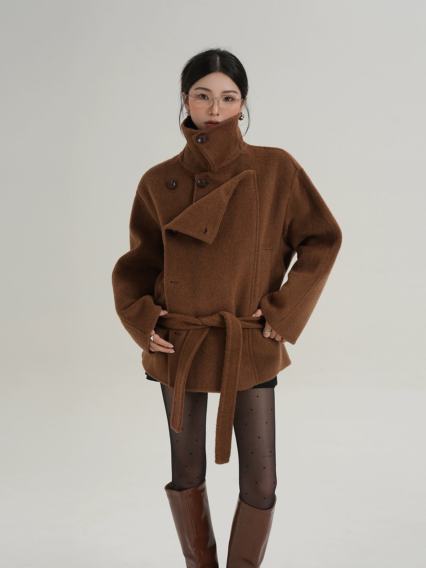 Stand Collar Wool Trench Coat Stand Collar Wool Trench Coat