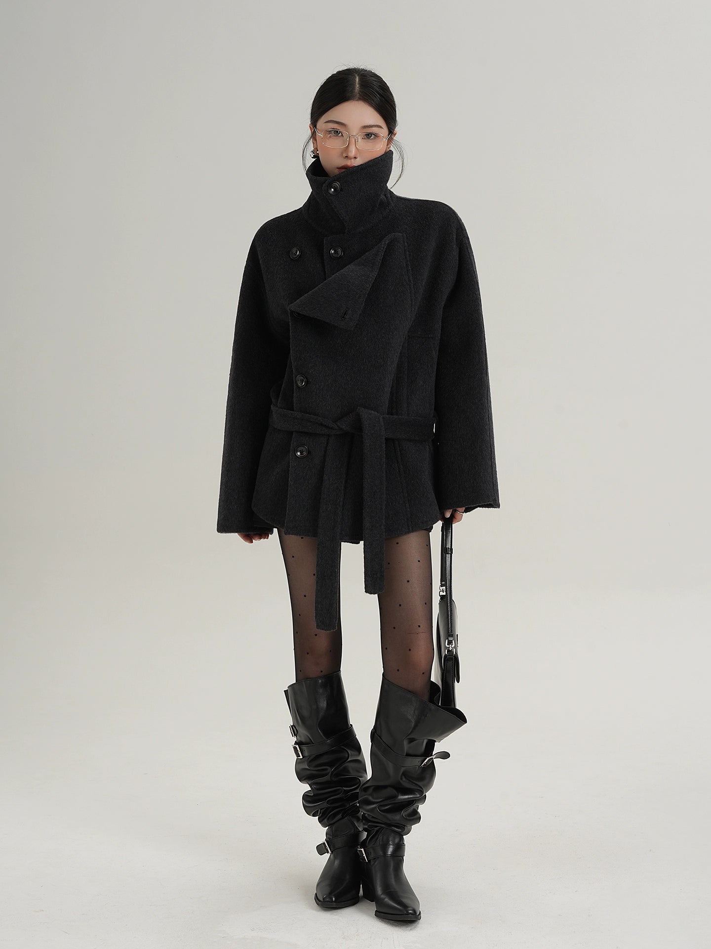 Stand Collar Wool Trench Coat Stand Collar Wool Trench Coat