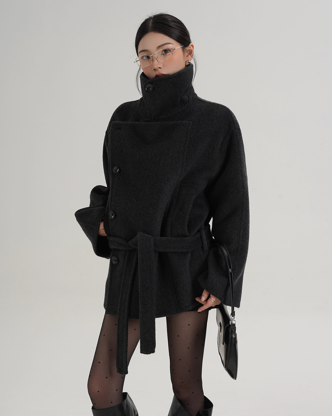 Stand Collar Wool Trench Coat Stand Collar Wool Trench Coat