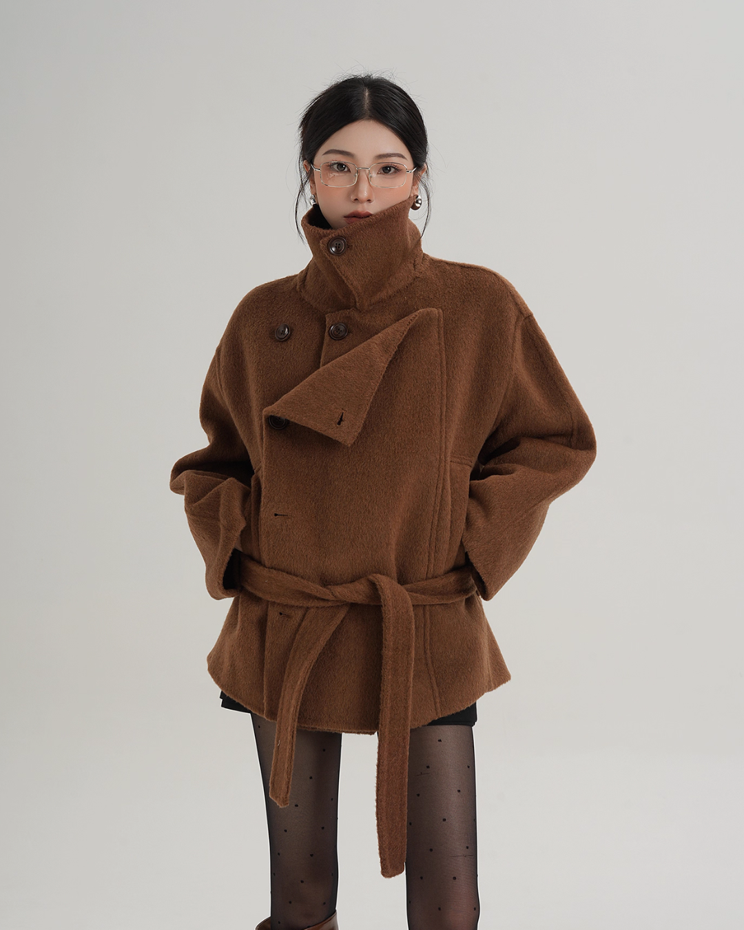 Stand Collar Wool Trench Coat Stand Collar Wool Trench Coat