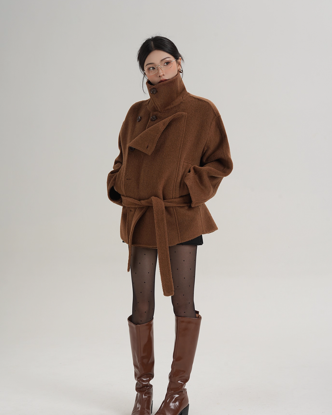 Stand Collar Wool Trench Coat Stand Collar Wool Trench Coat