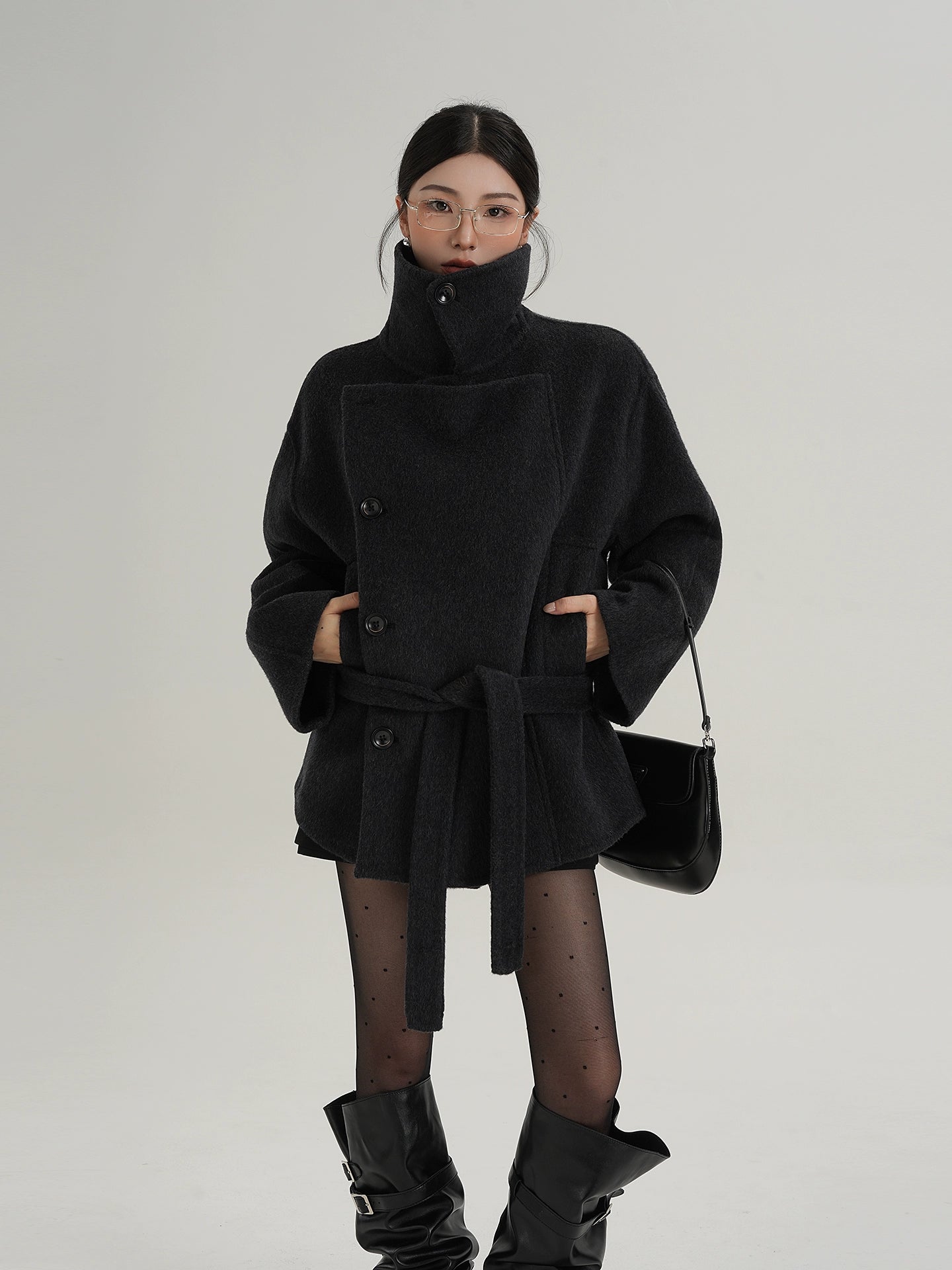 Stand Collar Wool Trench Coat Stand Collar Wool Trench Coat