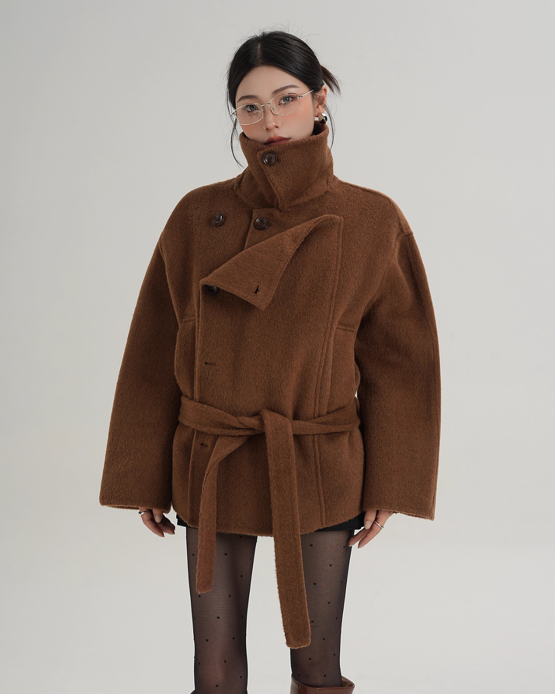 Stand Collar Wool Trench Coat Stand Collar Wool Trench Coat