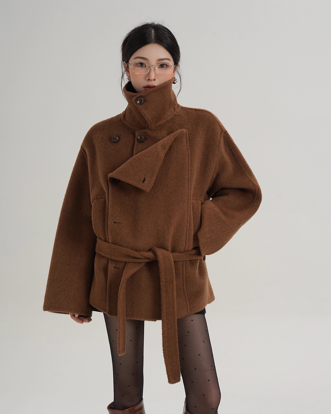 Stand Collar Wool Trench Coat Stand Collar Wool Trench Coat