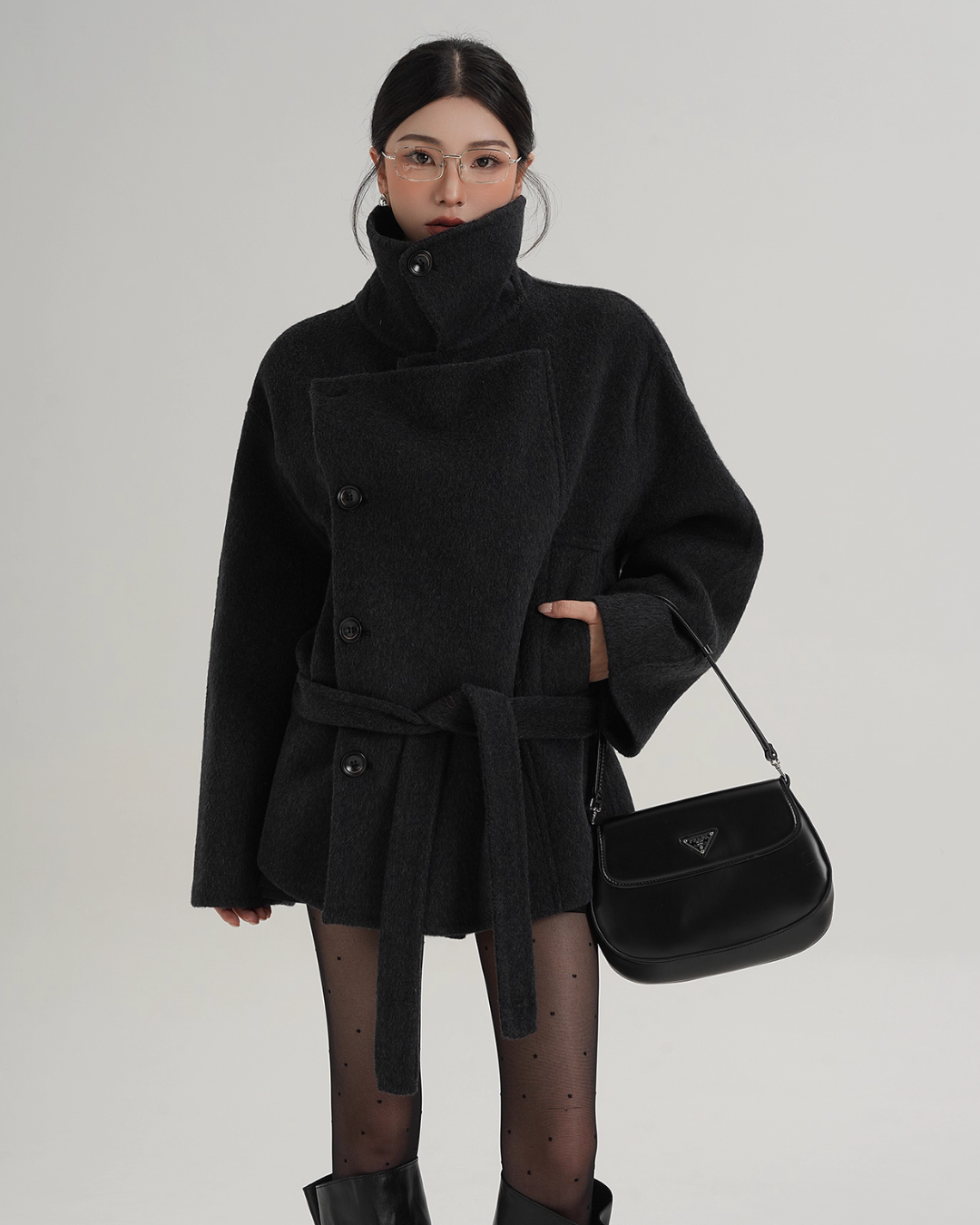 Stand Collar Wool Trench Coat Stand Collar Wool Trench Coat