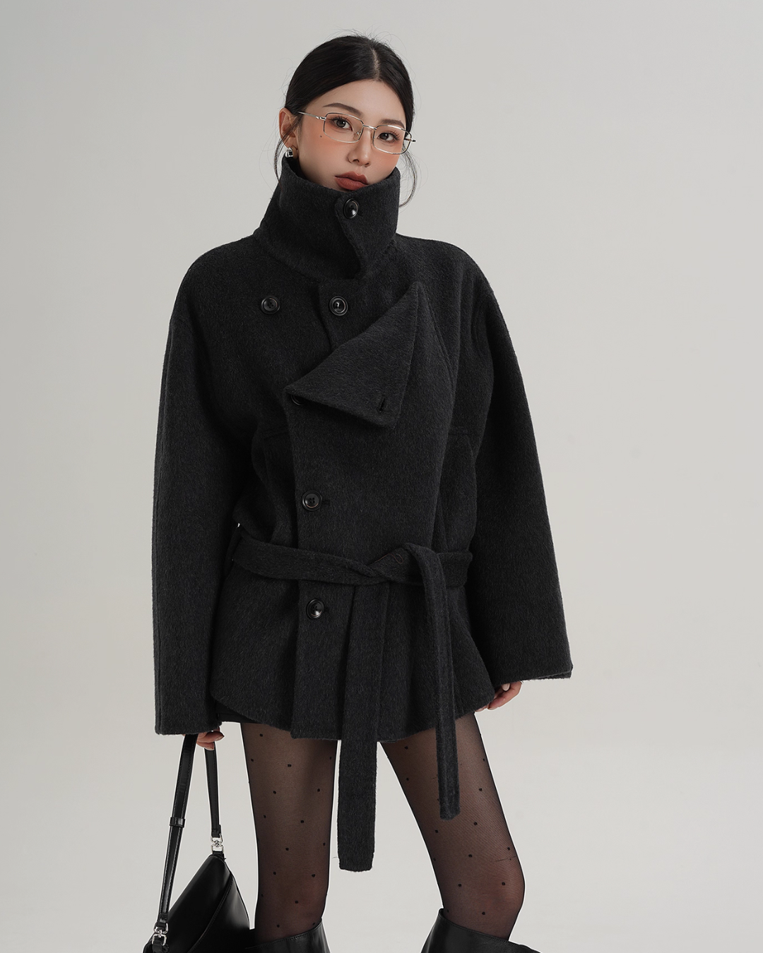 Stand Collar Wool Trench Coat Stand Collar Wool Trench Coat