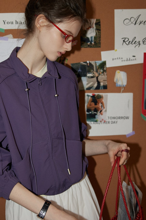 Stand Collar Zip-Up Jacket